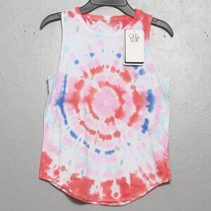Chaser NWT red white blue tie dye sleeveless tank top